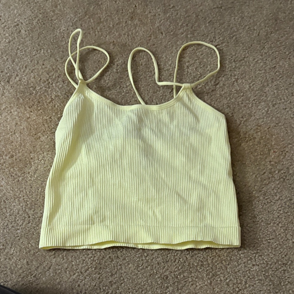 Yellow Ribbed Women's Top